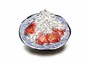 どっさりしらすとガリトマト