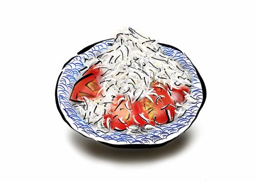 どっさりしらすとガリトマト