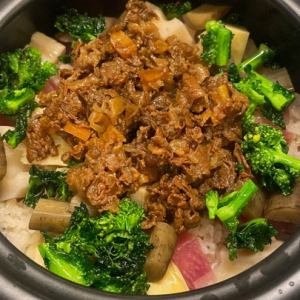 旬野菜と和牛時雨煮の土鍋ご飯