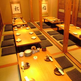 2名様～最大116名様までの掘りごたつ個室を完備。ゆったり広々で一体感のある宴会を！