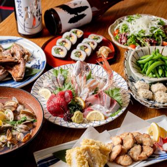 【魚樽満喫コース】春の食材と鮮魚を愉しむ！120分プレミアム飲み放題付6,000円(税込)