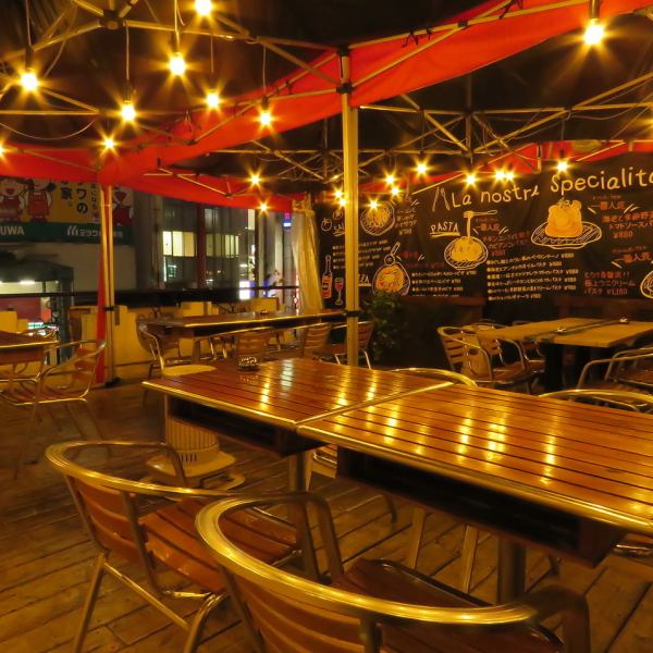 Terrace seating is suitable for parties of around 20 people ☆ Maximum of 80 people ◎ The open space creates a wonderful time.Don't worry even on rainy days on the covered terrace♪