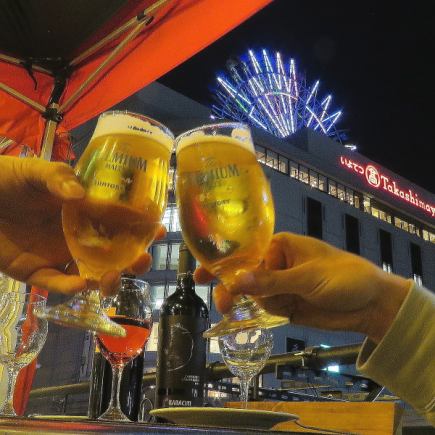【テラスで楽しむビアガーデン・ビアホール】★9品2H飲放付5000円冷房完備！