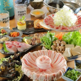 【2時間飲み放題付】鹿児島名物茶ぶり＆茶美豚を両方味わえる≪ぶりぶたＷしゃぶしゃぶコース≫
