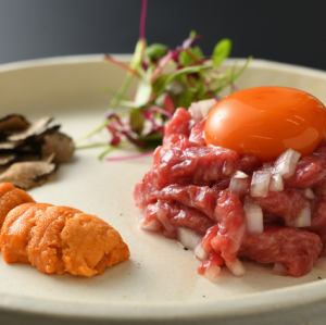 Matsuzaka beef special loin and sea urchin yukhoe truffle