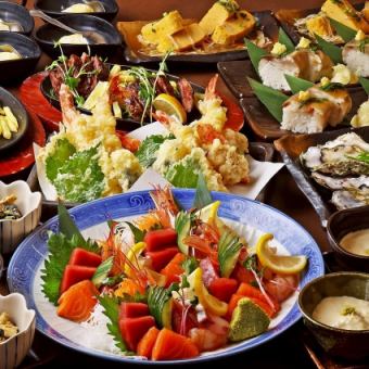 【평일 한정 5000엔→4500엔★3시간 음료 무제한 포함】 ◆소 스테이크나 튀김 모듬 등 전 8품