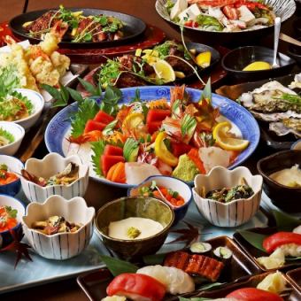 【2h 마시는 방부】순채와 생선이나 고기의 가코스! 일품 요리나 볼륨 있는 물건들에, 전 9품 ◆세금 포함 7000엔