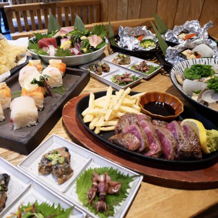 [2-hour all-you-can-drink] Spring banquet course ◆ 7 dishes including cherry sea bream specialties and steak ◆ 5,000 yen including tax