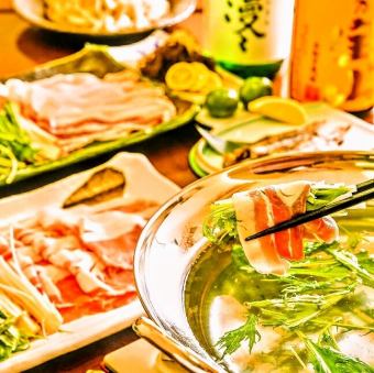 Yanbaru Island Pork Agu Shabu Shabu Course from Okinawa Prefecture [All-you-can-drink included]