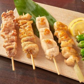 Five pieces of yakitori