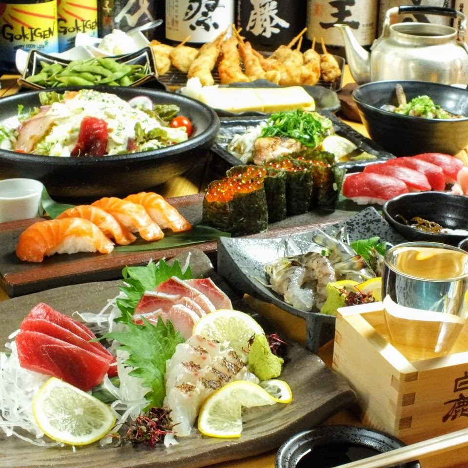 With all-you-can-drink for 2 hours 3000 yen ~ You can easily enjoy Kushikatsu and Hama-yaki!