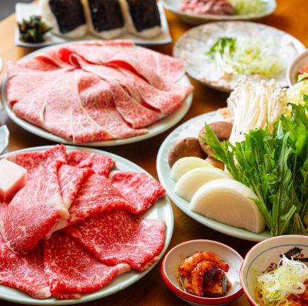 広島牛赤身&霜降りロース食べ比べすき焼きコース◆5,300円(税込)※お料理のみ