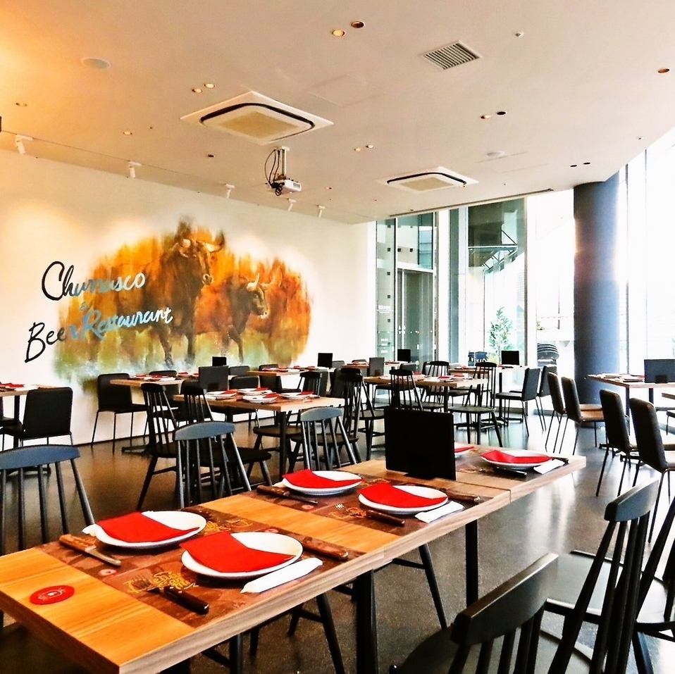 A panoramic view of Minato Mirai! Enjoy the popular churrasco in a beautiful restaurant♪