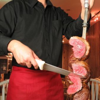 ★ALEGRIA 晚餐★ 120分鐘無限供應20種巴西烤肉+3種配菜 4,950日圓（含稅）