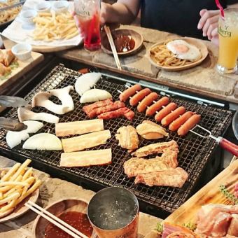 BBQが室内で楽しめる！《2H飲放/生ビール付》『定番Bコース』4500円(税込)