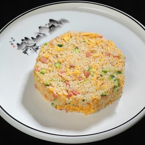 ハムキュウリ挽肉炒飯