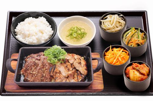 牛ハラミ・塩こうじ厚切り豚カルビ定食