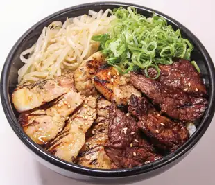 牛ハラミ＆塩麹厚切り豚カルビ丼