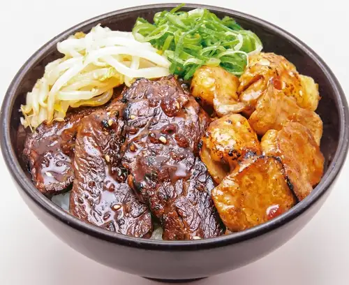 国産牛ホルモン＆牛カルビ丼