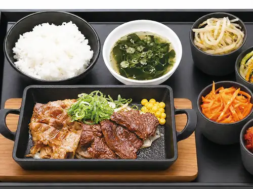 牛ハラミ＆牛カルビ定食