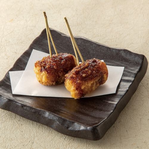 Meat-wrapped rice ball tempura