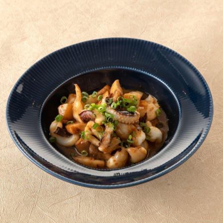 Stir-fried fish liver with soy sauce