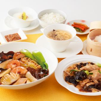 【自慢の本格中華】　トルファンランチ 選べるメイン2種・点心・デザート付