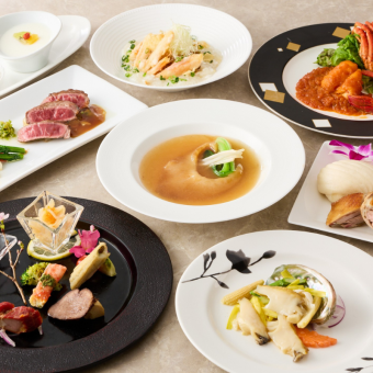 【15周年記念】フカヒレ姿煮・鮑・イセエビ・和牛・タラバガニ 五大高級食材コース「極」