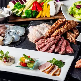 【日~木限定2時間飲み放題付き】メインの米澤豚グリルの贅沢コース4400円(税込)