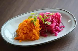Carrot salad & marinated purple cabbage