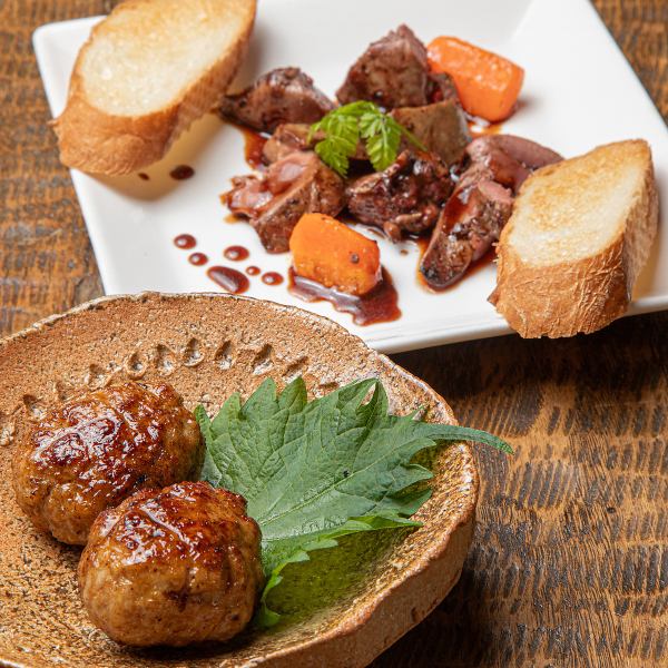 【当店の看板メニュー】レバテキ/網焼きつくね