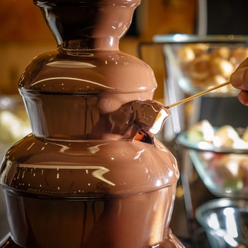 [All-you-can-eat 〆 is still dessert ♪] Sweets are another belly! Chocolate fountain is very popular ♪
