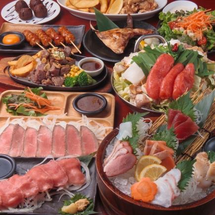 ●3時間飲み放題◆馬刺、鮮魚6点、国産牛、カキ味噌鍋、選べるメイン3種全12品『酒の友コース』