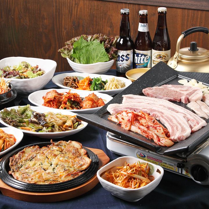 All-you-can-eat all-you-can-eat samgyeopsal 1680 yen! Super satisfied satisfying course ♪