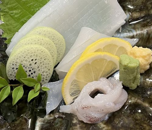 トロサーモン刺身/マグロ刺身/イカ刺身