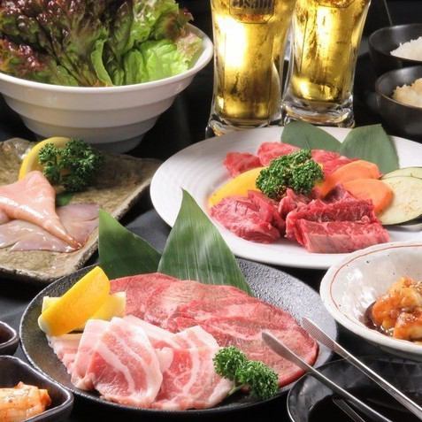 Weekdays only! 3 hours of all-you-can-drink included ◎ Great for welcome and farewell parties ◎ "Hikari no Banquet" domestic beef course... 10 dishes total 6,000 yen (tax included)