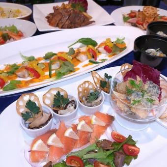 【宴会場コース】大皿シェア(和洋中)Aコース＋2H飲み放題付※店舗まで直接電話ください