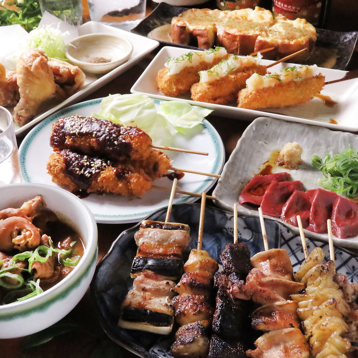 [Jyoshin站步行6分钟]极佳的新鲜度★串烧，使用时令食材，例如用木炭烤的猪肉和鸡肉。