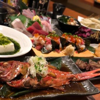 [Extreme! Misaki local simmered red sea bream course] 5,500 yen (tax included) with 2.5 hours of all-you-can-drink! A luxurious seafood course!