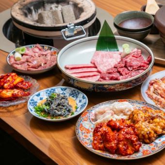 【음료 무제한 포함】 호화 코스 ◆ 특상 하라미 / A5 흑모 와규 갈비 / 단맛 등 <전 12 품> 6000 엔 (세금 포함)