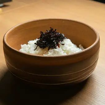 炊き立て銀シャリ+昆布