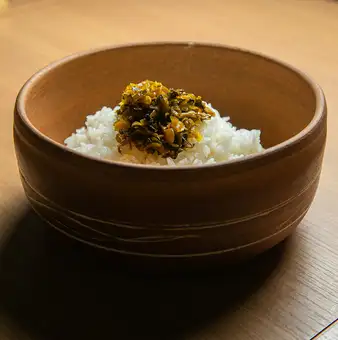 炊き立て銀シャリ+高菜