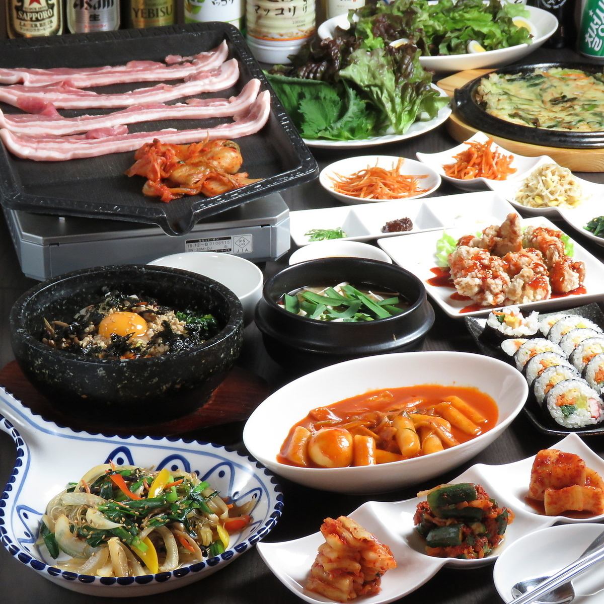 You can enjoy discerning Korean food on a great course ♪