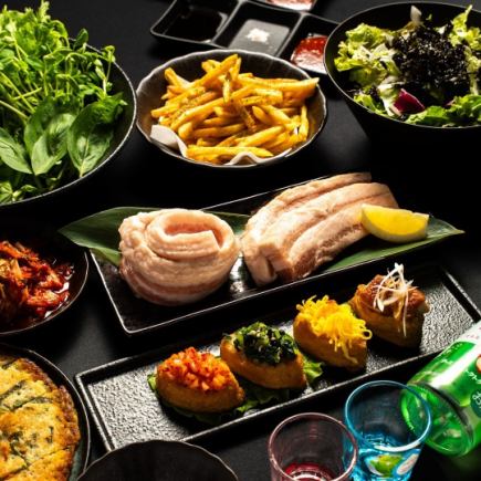 定番コース！『　栗豚サムギョプサルコース　』　１２０分飲放題付き★４，０００円