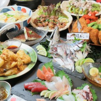 《九州の幸》鮮魚刺し盛り・鶏たたき等《夏の飲み放題付きコース》4500円