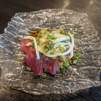 Beef heart sashimi