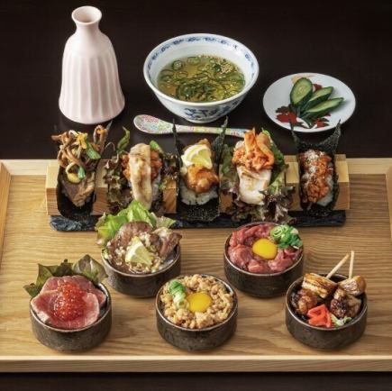 【ランチ限定】Premium！肉おちょこ丼&手巻き 10種セット　
