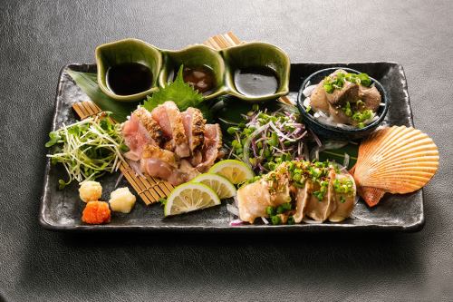 Assortment of two kinds of seared Kanmuri chicken