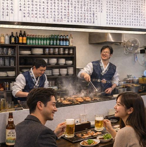 オープンキッチンで解放感