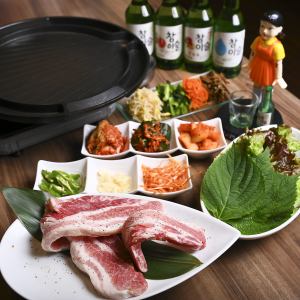 厚切りサムギョプサル(豚三枚肉)セット/特製味噌だれサムギョプサルセット